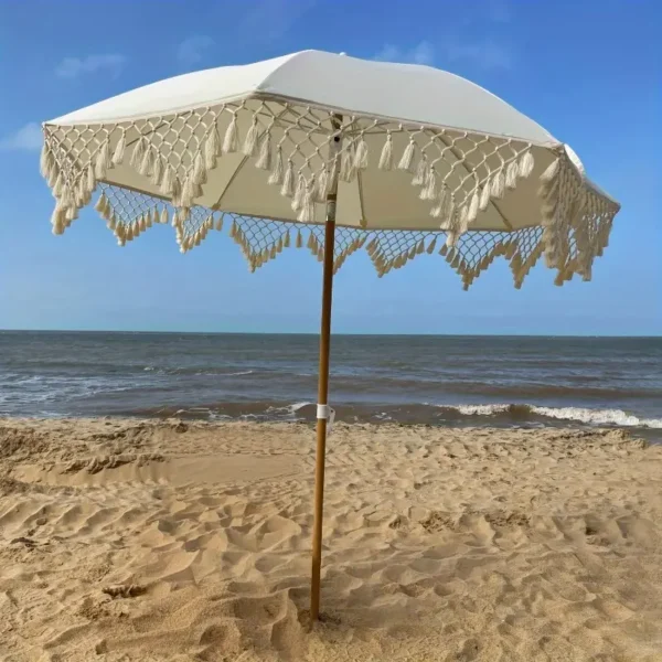 Tear-Resistant White Iron Outdoor Umbrella - Image 7