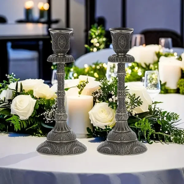 Set of 2 Vintage Taper Candle Holder - Image 2
